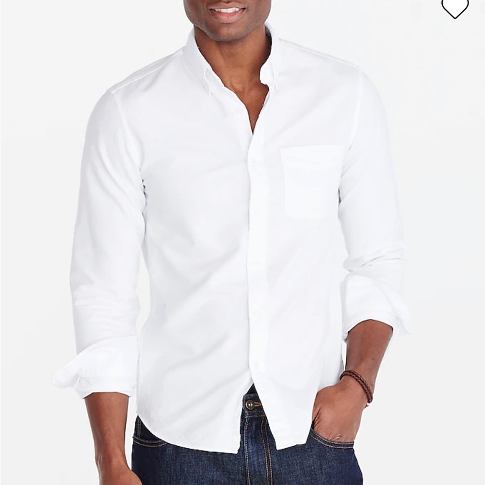 J. Crew White Flex Oxford Tall Men’s